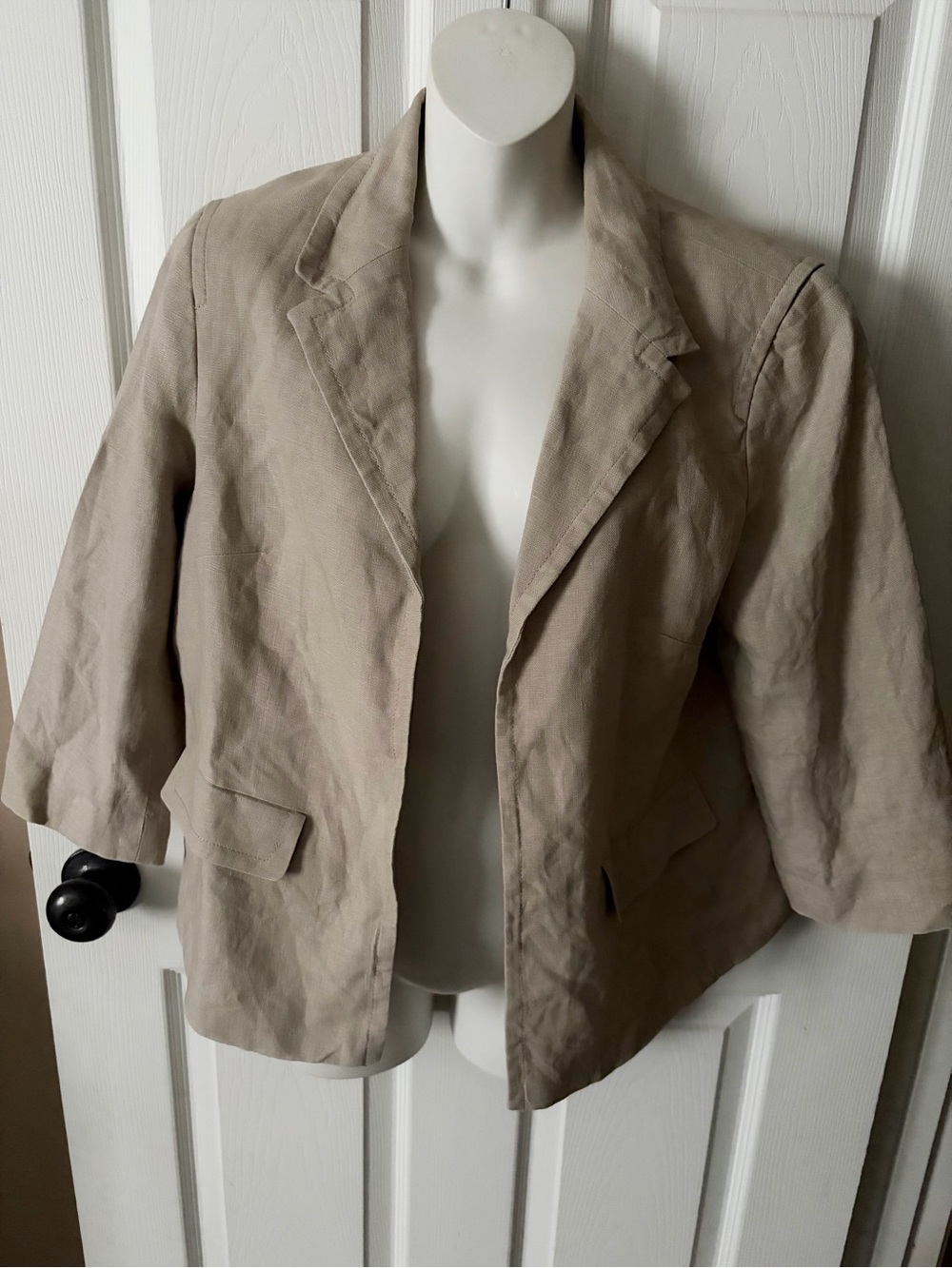 Talbots Linen Women’s Khaki Blazer Size 14P